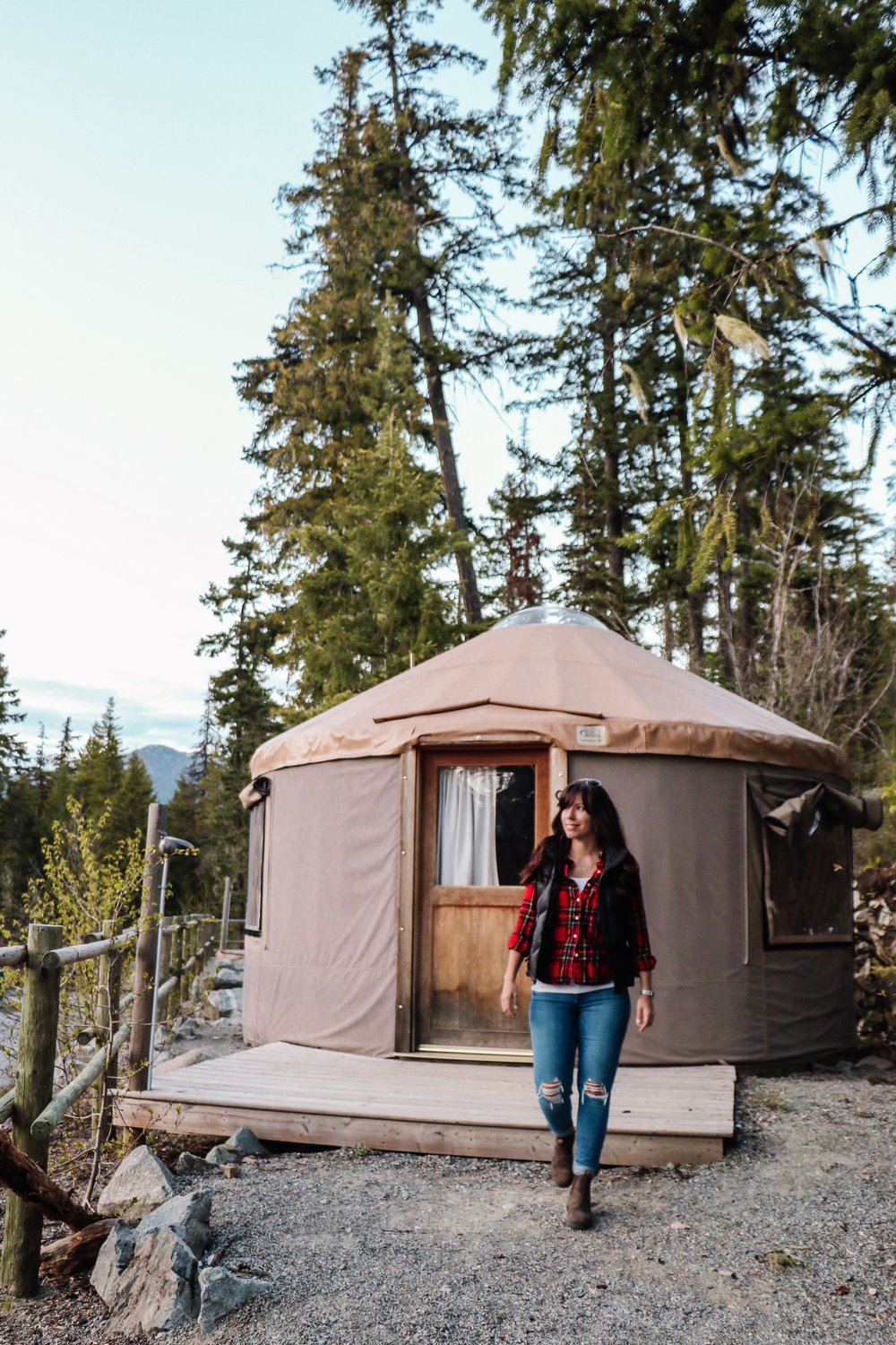 Glamping luxury camping in a yurt in Whistler BC Canada