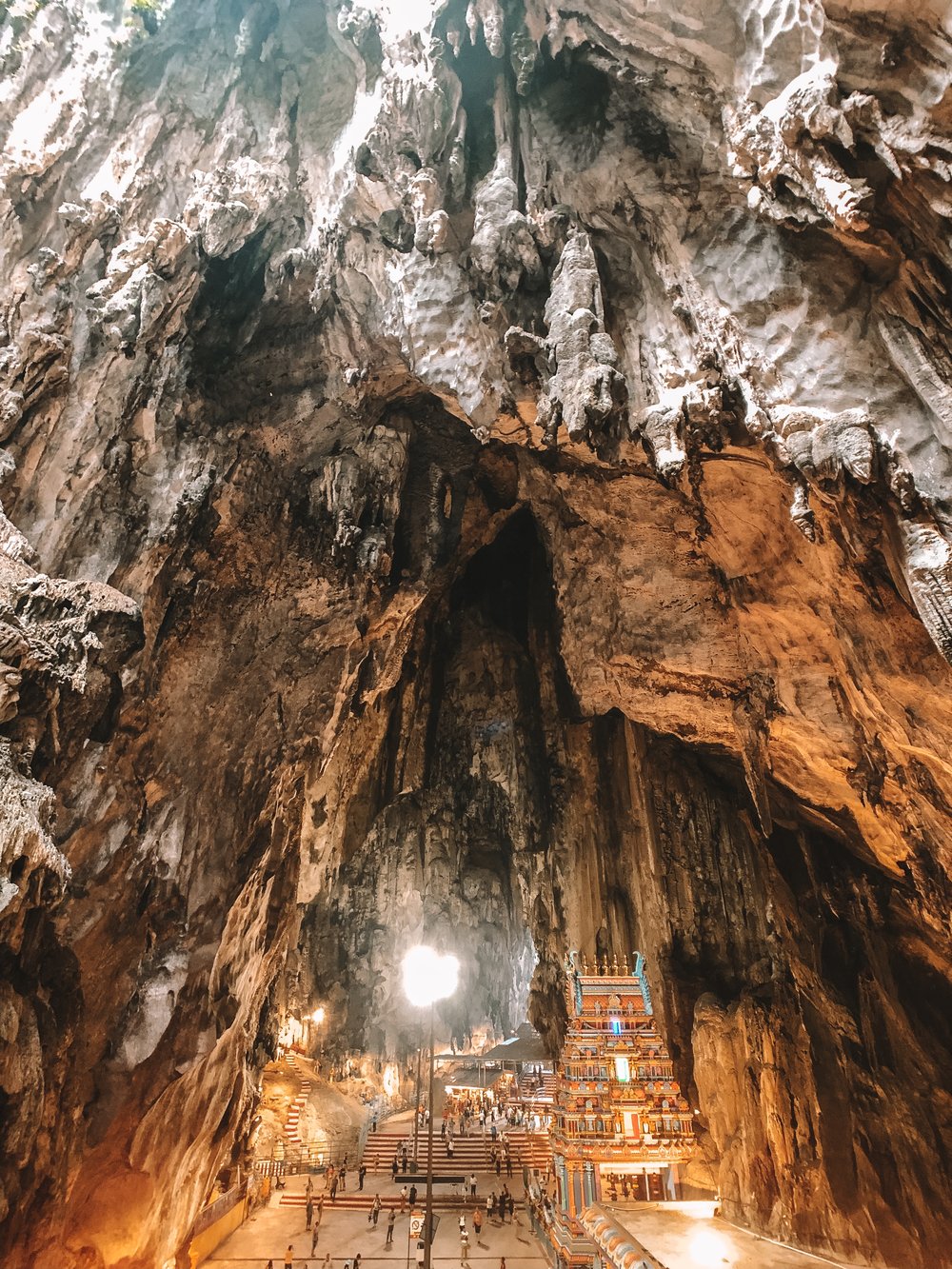 What the inside of the Batu Caves in Kuala Lumpur looks like