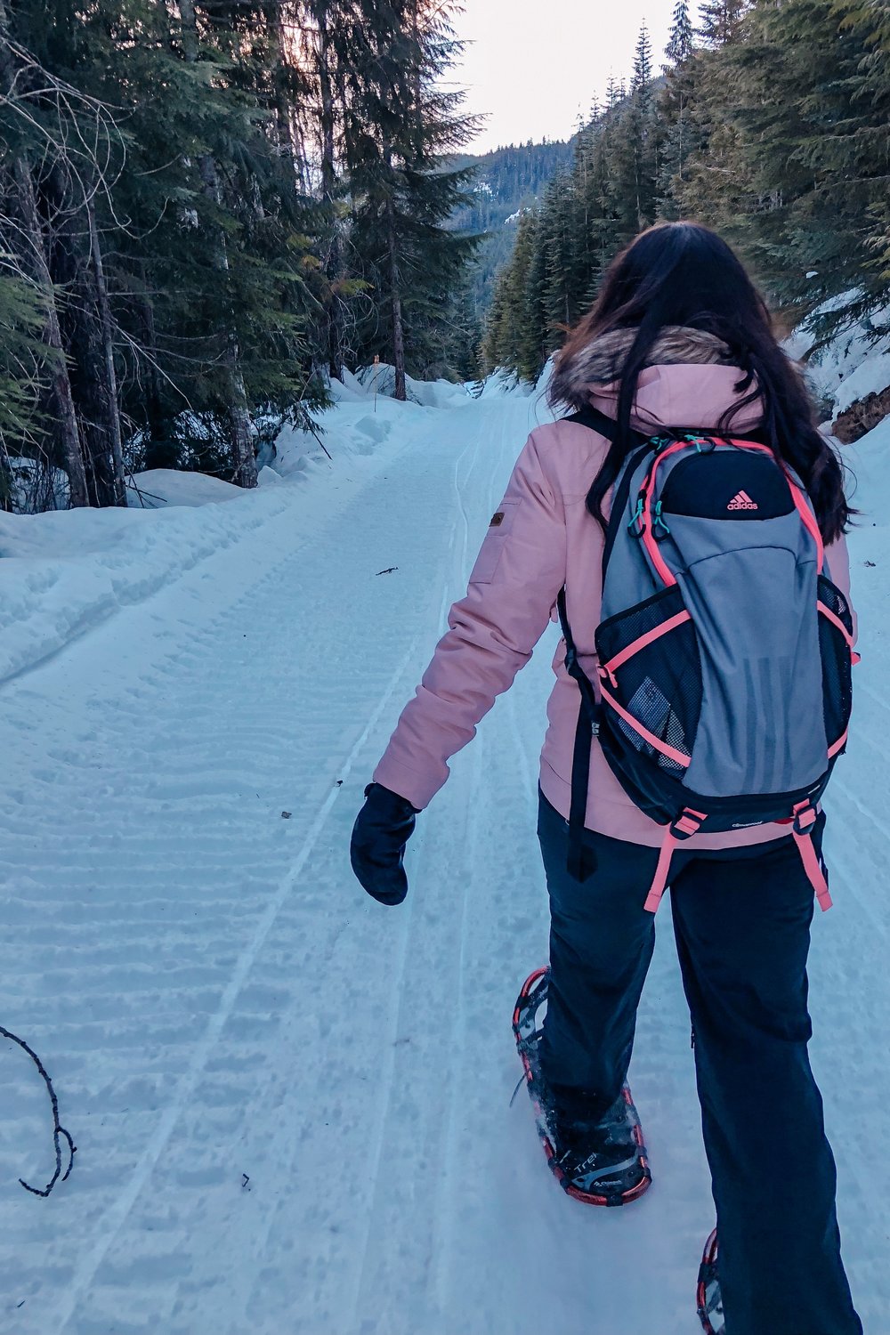 Snowshoe outdoor adventure in Whistler mountains