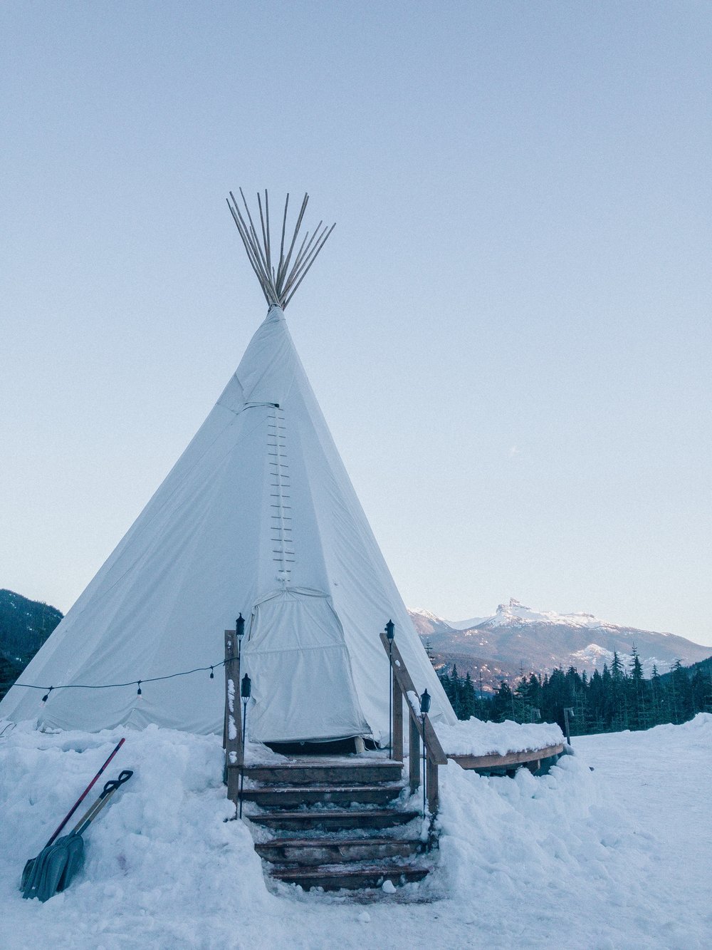 Whistler teepee in winter